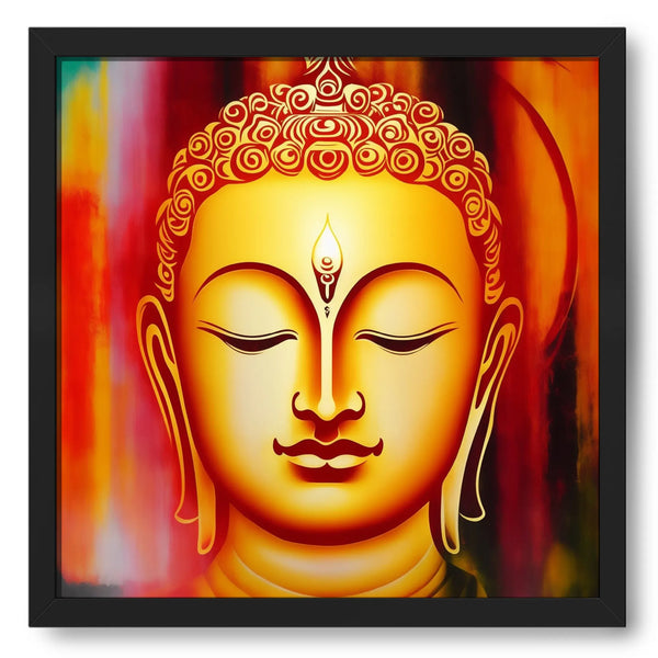 Lord Buddha Yellow Face Framed