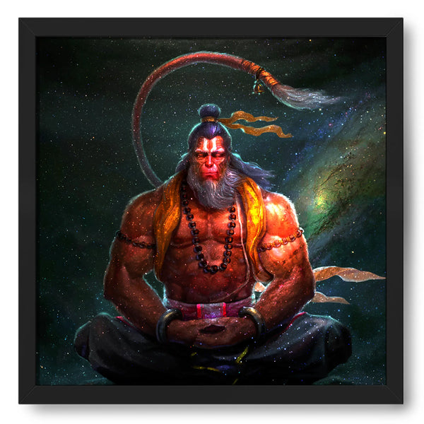 Meditating Lord Hanuman In Galaxy