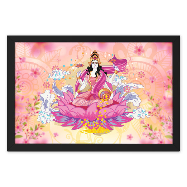 Maa Laxmi Sitting On Pink Lotus