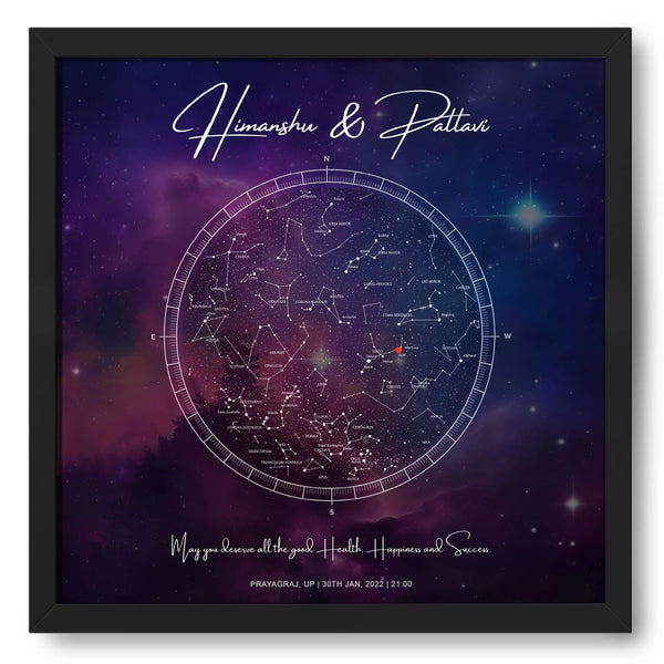 Personalized Nebula Stars Map