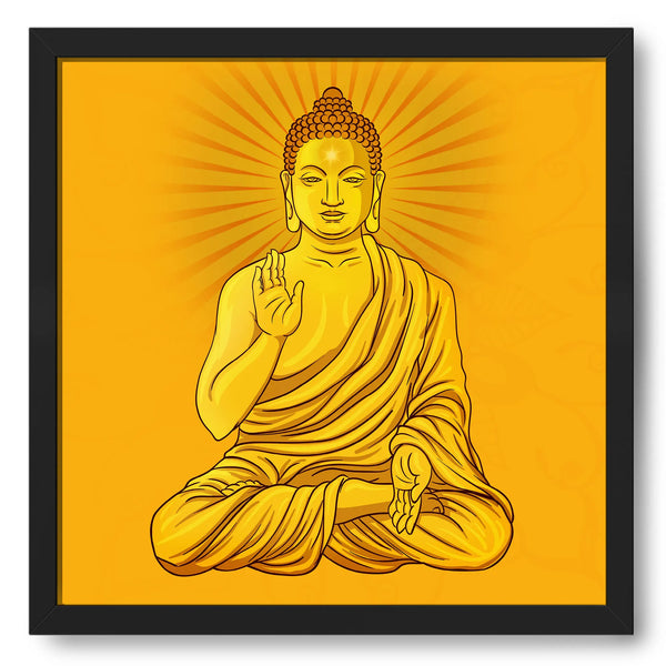 Blessing Pose Buddha In Yellow Hue