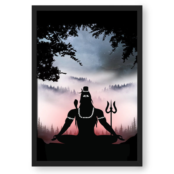 Meditating Shiva Silhouette