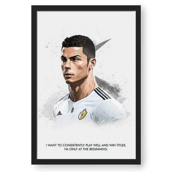 Framed Artwork Of Cristiano Ronaldo With Quote