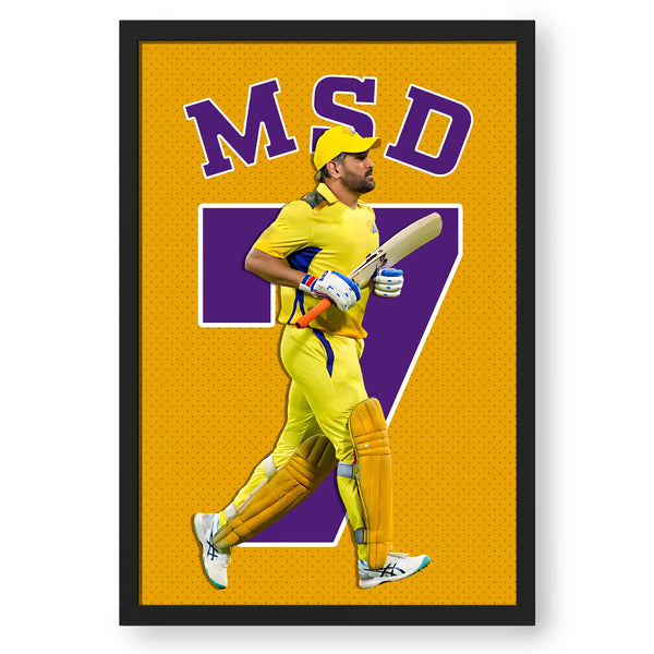 MS Dhoni Wall Art Frame Poster