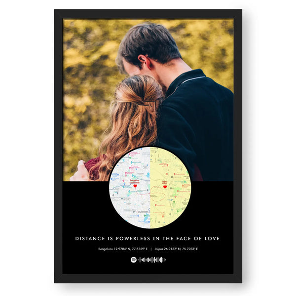 Personalized Long Distance Map Picture Frame