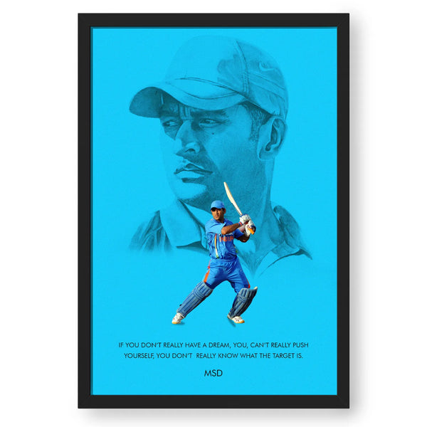 MS Dhoni Motivation Quote Wall Art