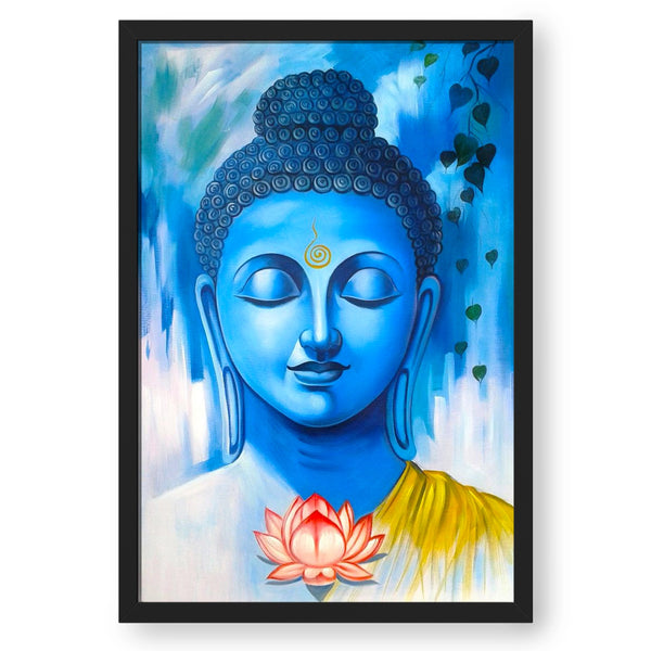 Meditating Buddha in Blue Hue