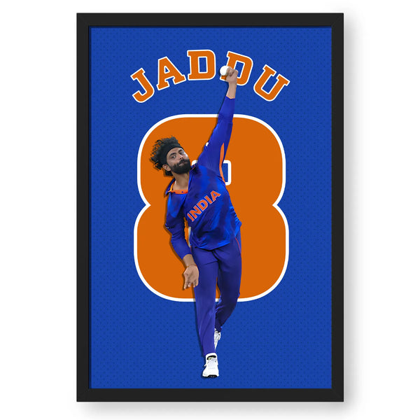 Cricketer Ravindra Jadeja Frame Poster