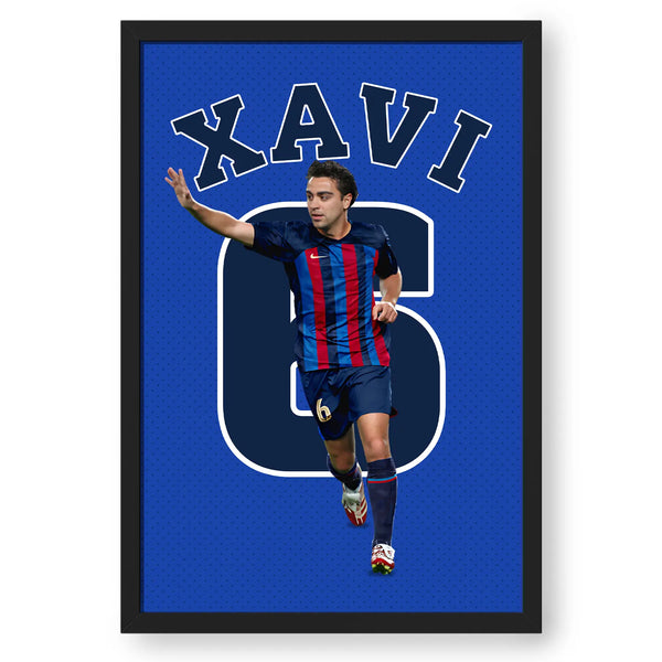 Artwork Of Football Player Xavi Quote Frame Poster