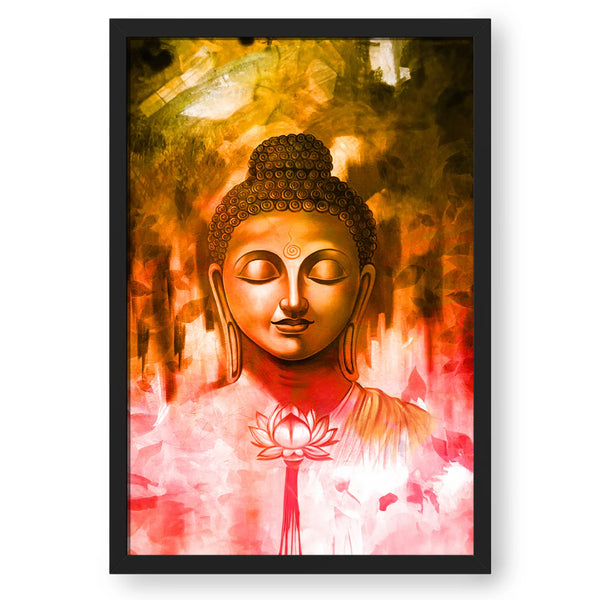 Meditating Buddha In Pink Brown Background