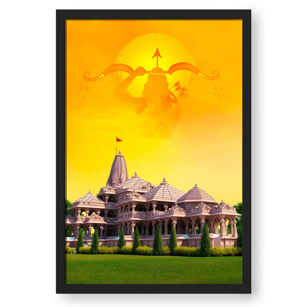 Ram Janambhumi In Saffron Background