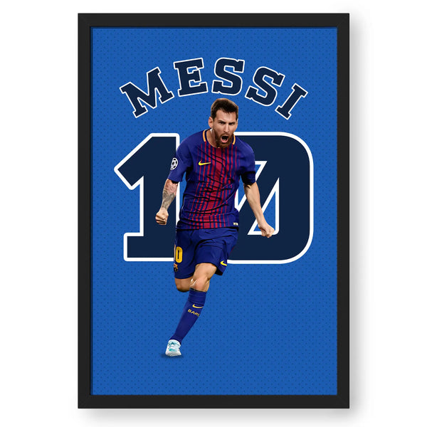 Artwork Of Footballer Lionel Messi Framed Poster