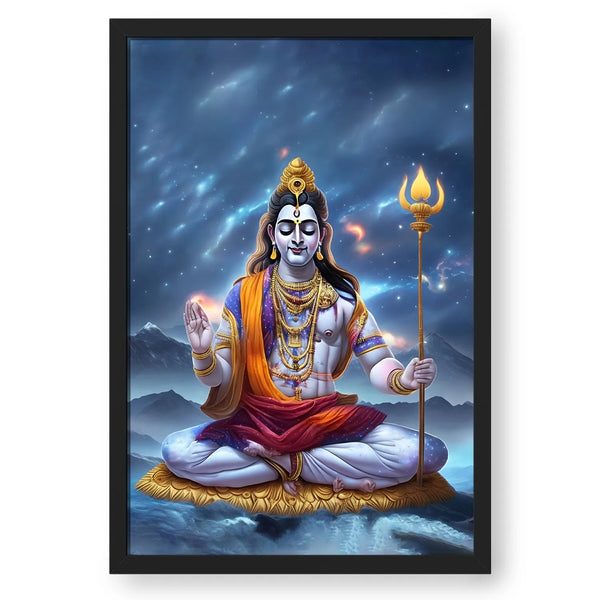 Shiva Meditating Universe Background Portrait