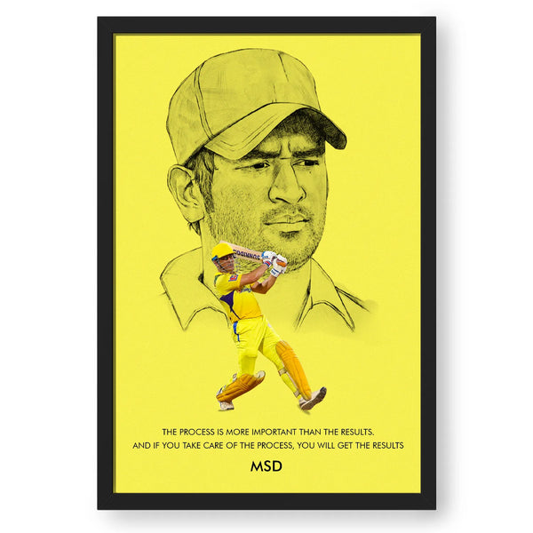 MS Dhoni Motivation Quote Yellow