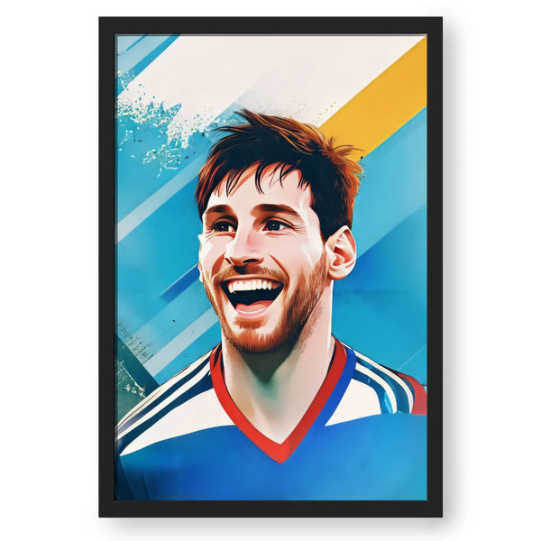 Footballer Lionel Messi Laughingly Artwork Framed