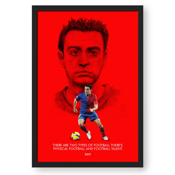 Artwork Of Footballer Xavi Quote Frame Poster
