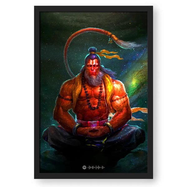 Meditating Hanuman Artwork With Spotify Code