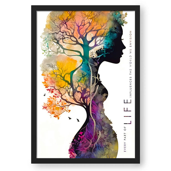 Artwork Of Tree Structure Girl With Quote