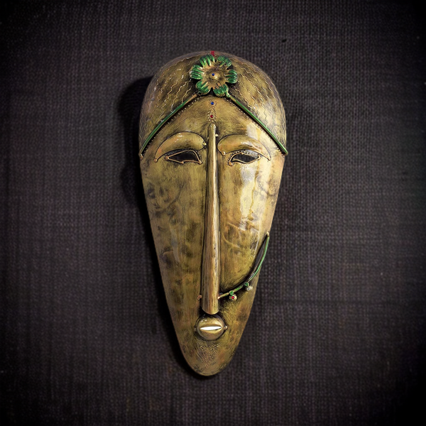 Handcraft Tribal Metal Female Face Mask