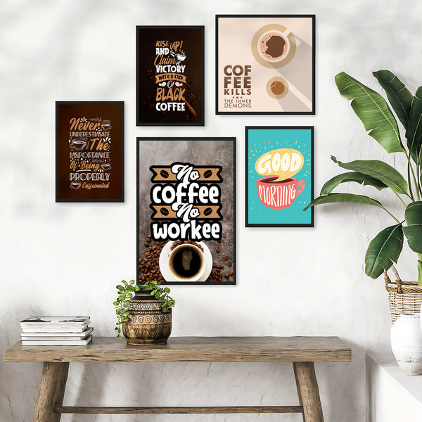 Start Your Day With Coffee Motivational Quote- Set of 5