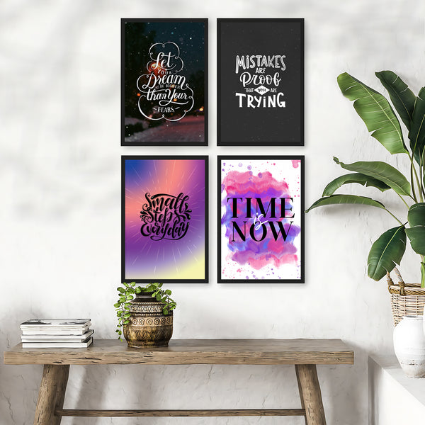 Keep Trying Always Motivational Quote- Set of 4