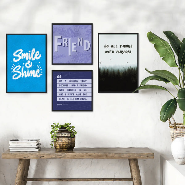 Smile And Shine Motivational Quote- Set of 4
