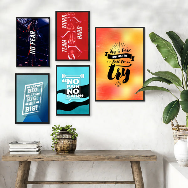 Always Try Motivational Quote- Set of 5
