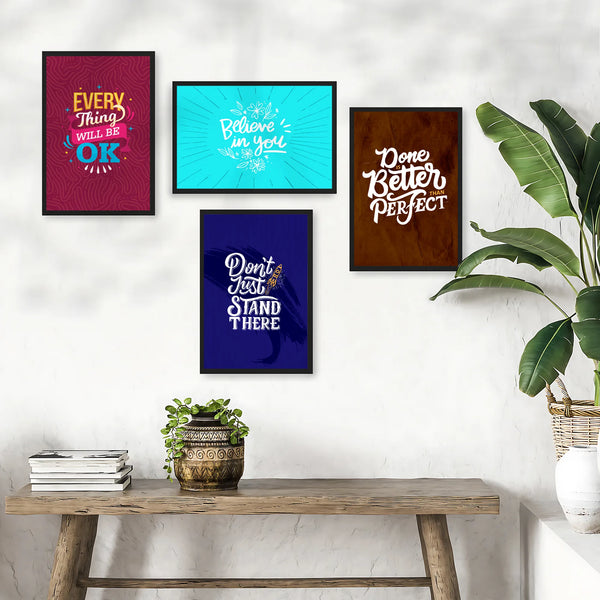 Self Believe Motivational Quote- Set of 4