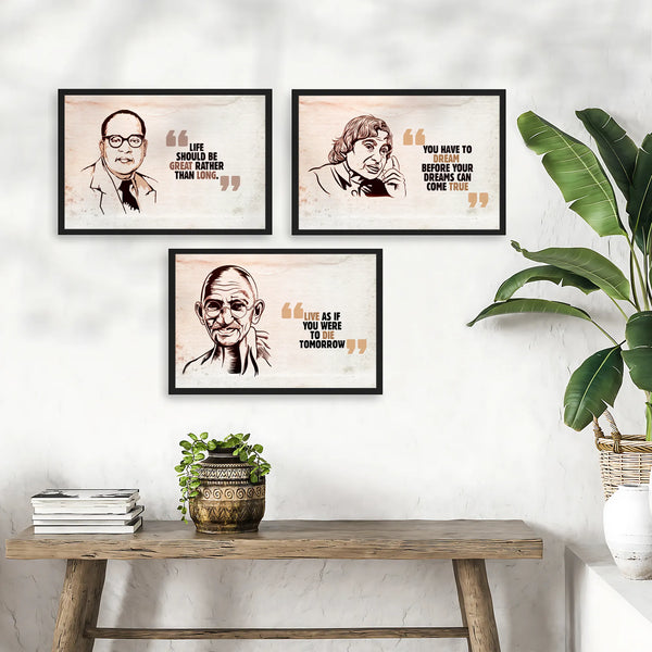Great Legends Motivational Quote- Set of 3