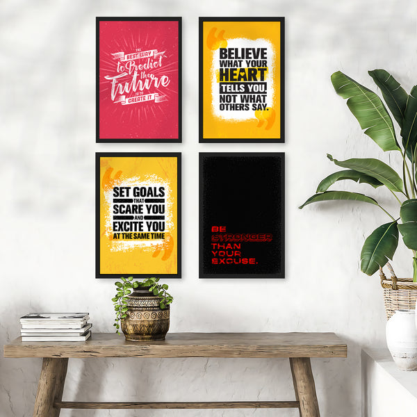Be Stronger Motivational Quote- Set of 4