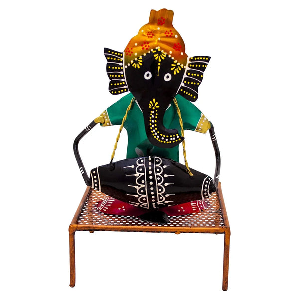 Ganesha Playing Drum Figurine