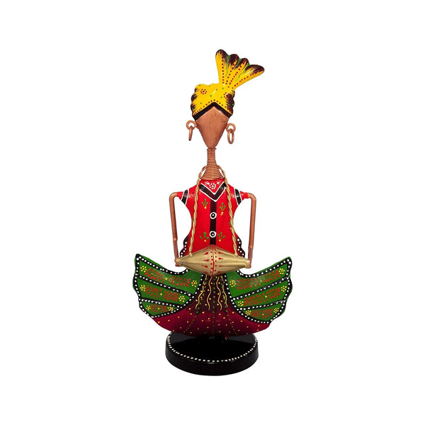 Handmade Red Rajasthani Musician Figurine
