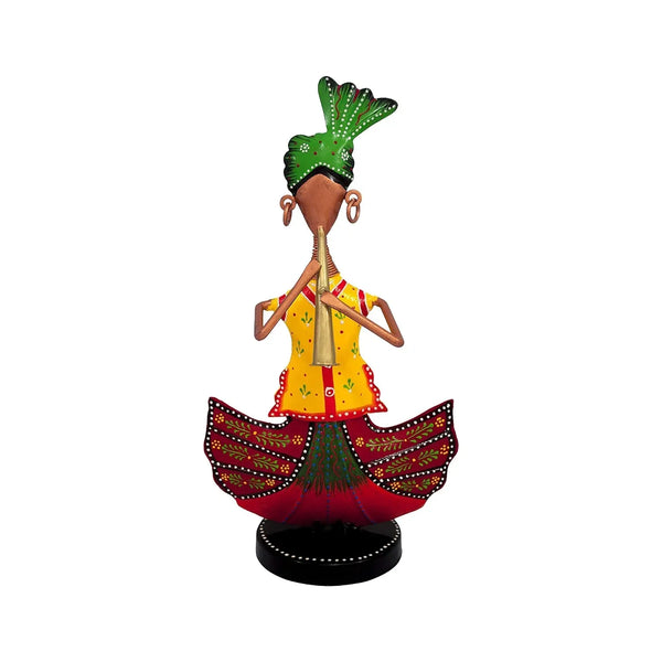 Handmade Yellow Rajasthani Musician Figurine