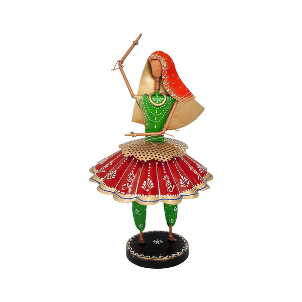 Handmade Green Rajasthani Dancing Girl Figurine