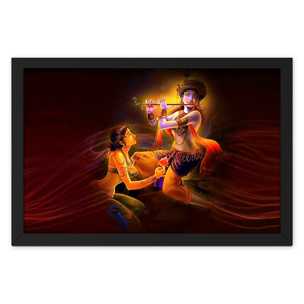 Lord Krishna Playing Flute With Radha Ji