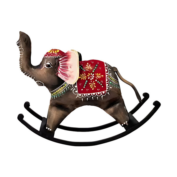 Rocking Elephant Metal Figurine