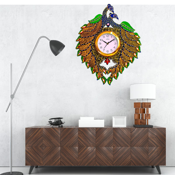 Peacock Shaped Wall Clock