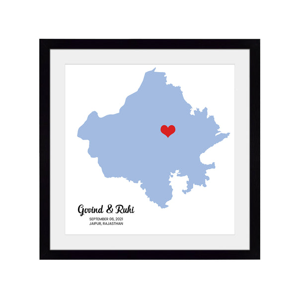 Personalized Jab We Met Map Wall Art For Lovebirds