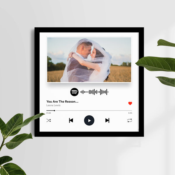 Personalized Square Music Frame with Scannable Spotify QR Code