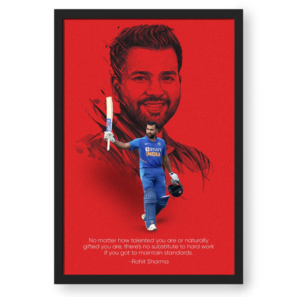 Rohit Sharma With Motivational Quote