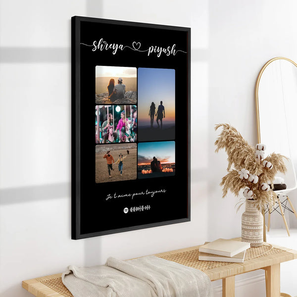 Personalized 5 Image Collage Music Plaque