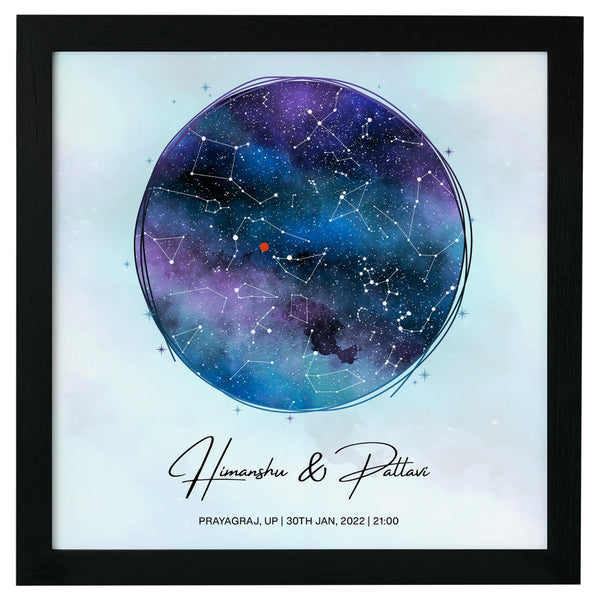 Personalized Star Map Nebula Themed For Desk
