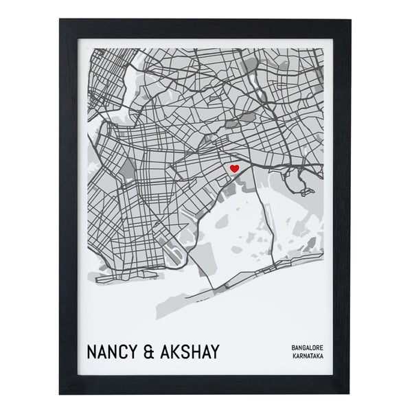 Personalized Desk Frame Memory Map With Pin Point