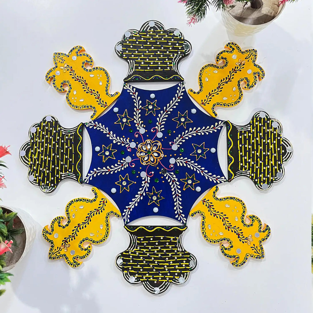 Wooden Reusable Rangoli Set - Diwali Navratri Pooja Floor Decor – Ritwikas