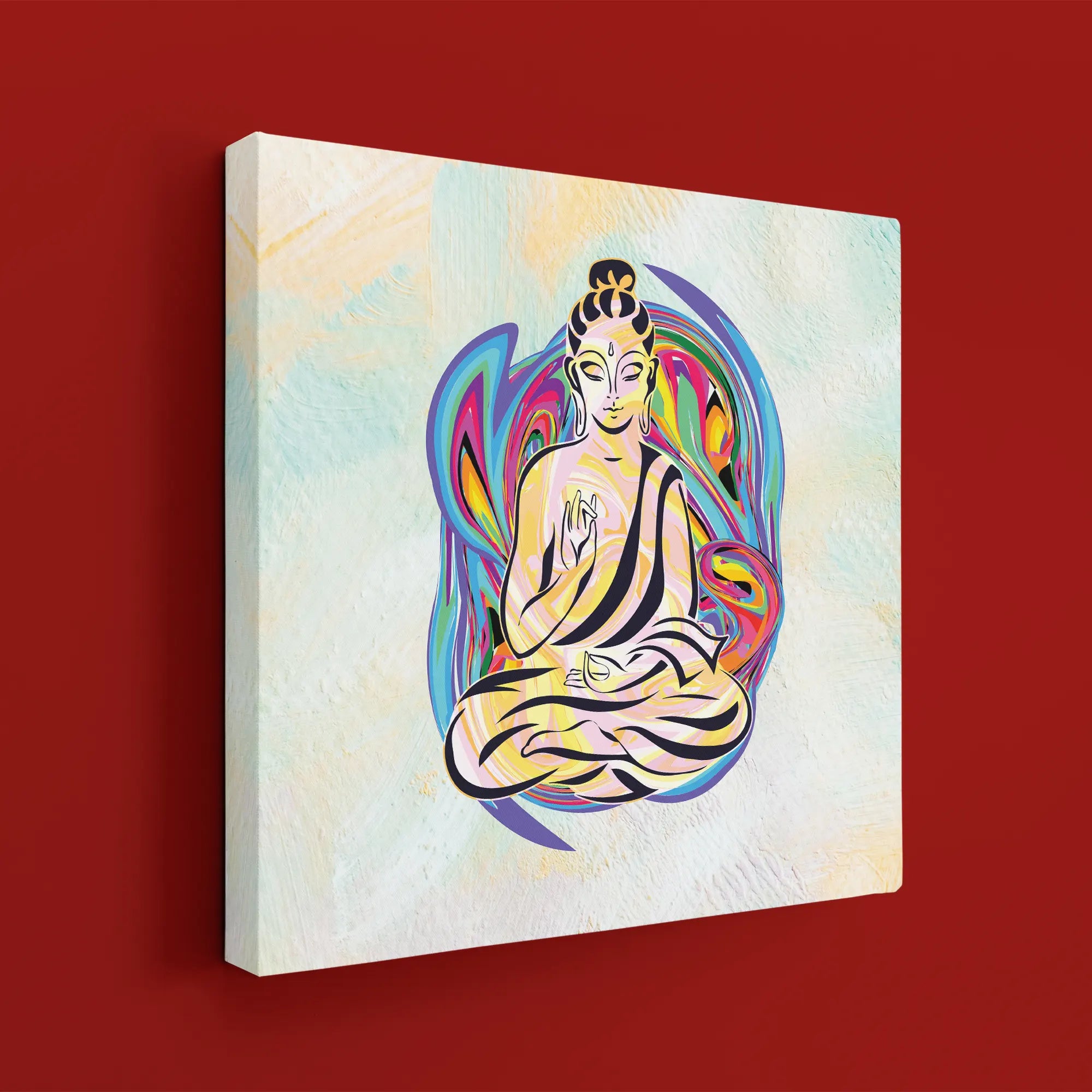 Oil Wall Painting of Gautam Buddha on Glass for Home, Living Room – Flair  Glass