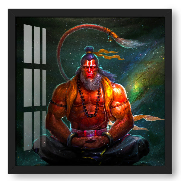 Meditating Lord Hanuman In Galaxy