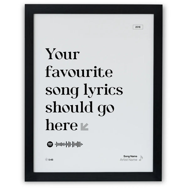 Personalized Artwork Of Lyrics with Spotify Song