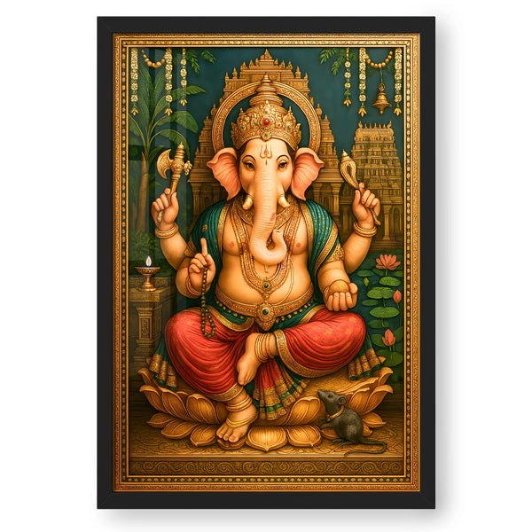 Divine Ganesha – Tanjore Grace