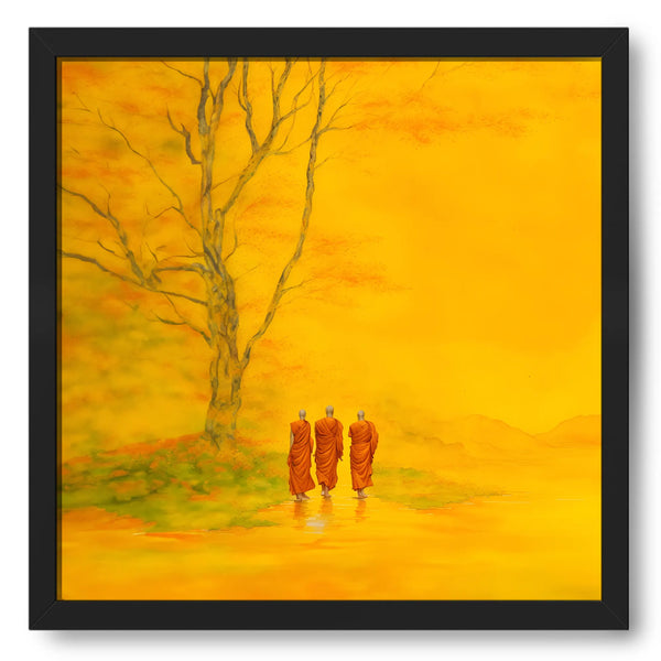 Three Buddha Monks Framed