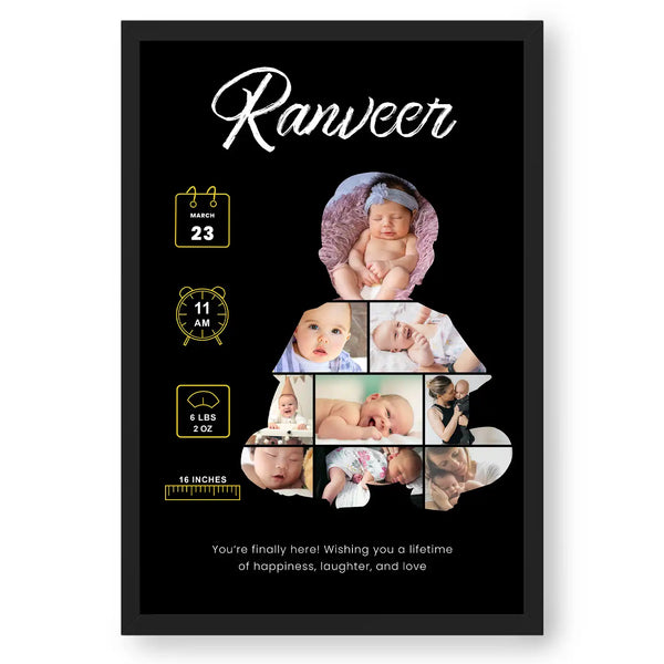 Baby Silhouette Collage: Personalized Newborn Keepsake